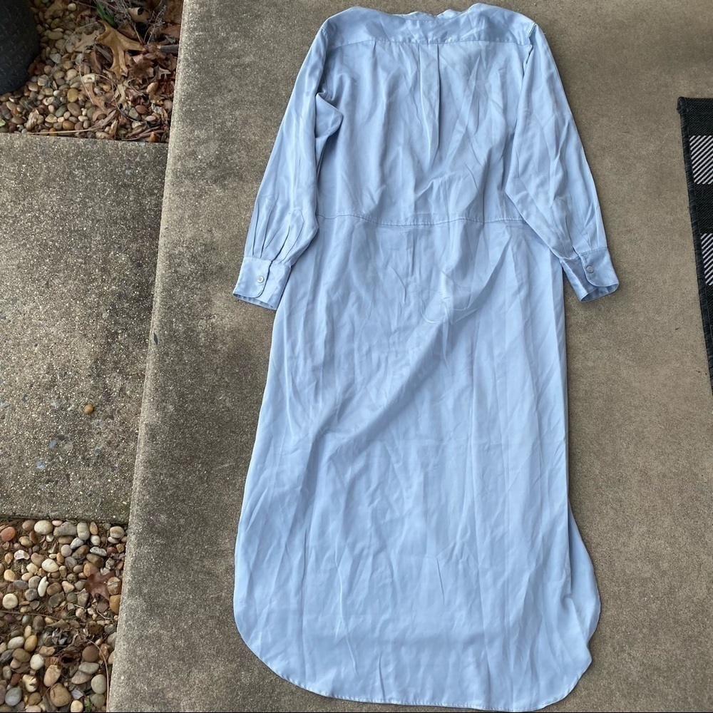 Natori Satin Floral Embroidered Sleep Shirt Blue Womens Small - Picture 5 of 7